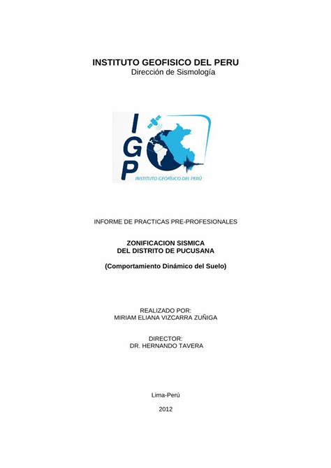 Pdf Instituto Geofisico Del Peru Direcci N De Intranet Igp Gob Pe