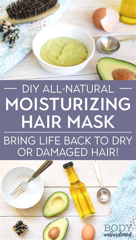 All Natural Moisturizing DIY Hair Mask For Dry Or Damaged Hair Hair