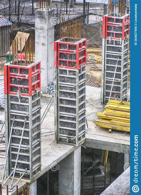 Vertical Formwork Panels On The Construction Stock Photo Image Of