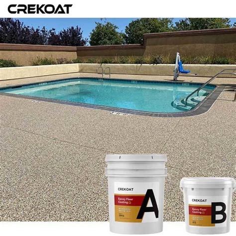 Non Slip Concrete Floor Coatings Color Flake Polyaspartic Epoxy Resin For Poolside Epoxy And