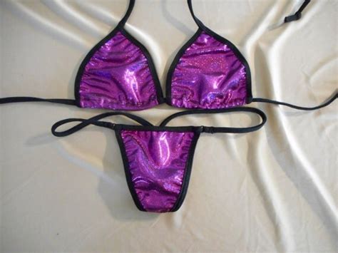 Hologram Purple G String Bikini Exotic Dancermicro Sexy
