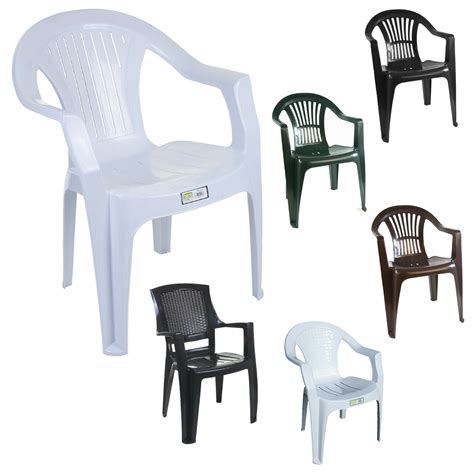 Plastic Chairs Outdoor Garden Furniture Stacking Patio Lawn Seating