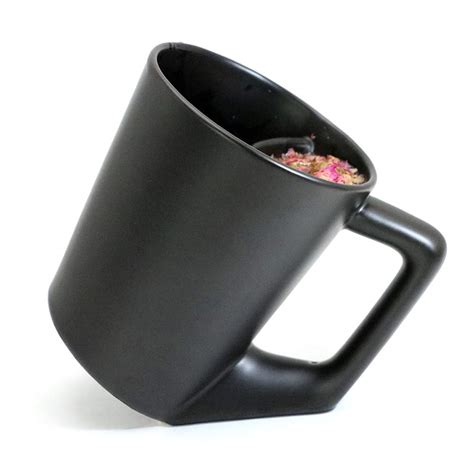 Cool Tea Cup with Infuser Black Ceramic Simple Tea