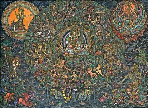 The Wheel Of Life I Ketut Murtika B Gouache On Canvas Bali