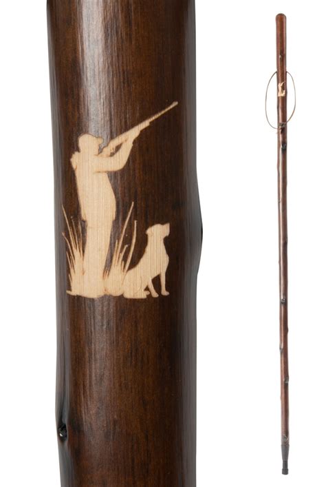 Classic Canes Chestnut Hiking Staff Shooting Motif Country Ways