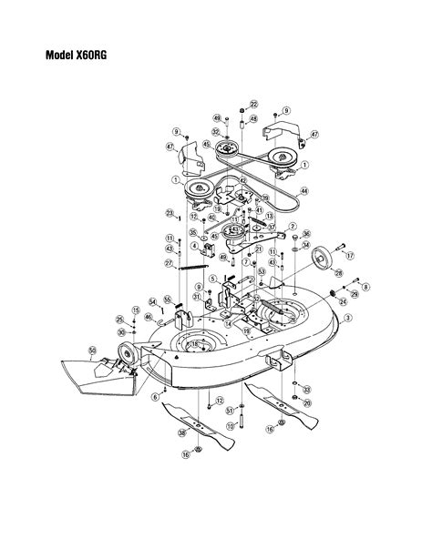 DECK-MODEL X60RG Diagram & Parts List for Model 13AX60RG744 Toro-Parts Riding-Mower-Tractor ...