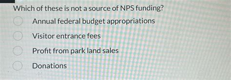 Solved Which Of These Is Not A Source Of Nps Fundingannual