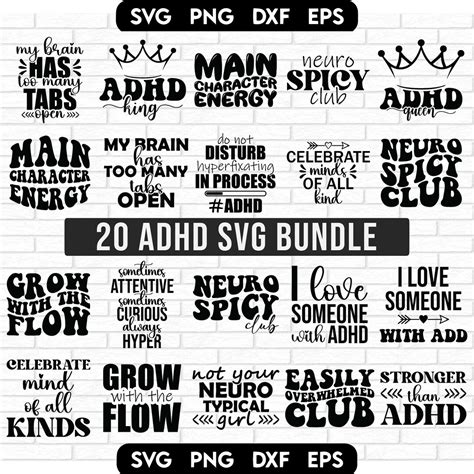 Adhd Svg Bundle Adhd Aware Svg Adhd Awareness Adhd Svg File Adhd