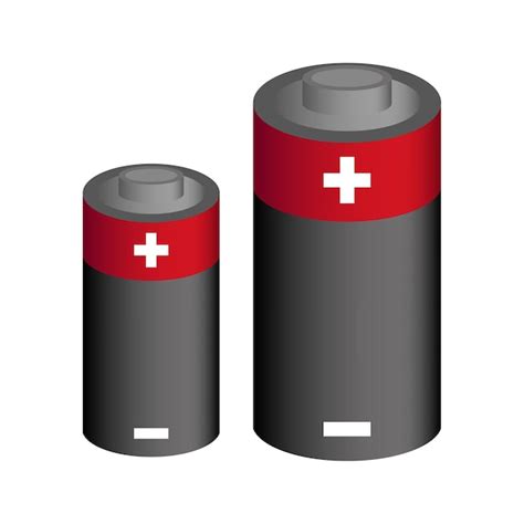 Premium Vector Large Batteries Isolated Object Vector Illustration