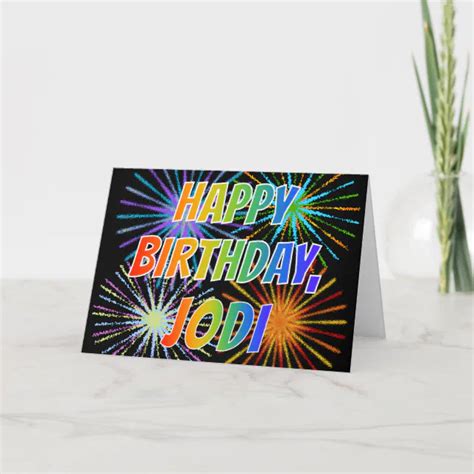 First Name Jodi Fun Happy Birthday Card Zazzle