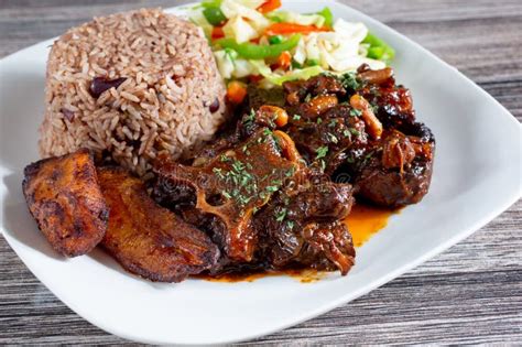 Plate Of Jamaican Braised Oxtail Stock Photo Image Of Lifestyle