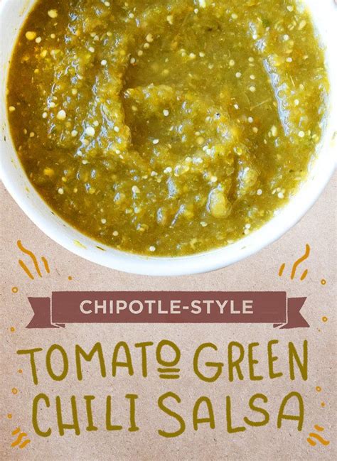 Green Chili Salsa Green Chili Salsa Chipotle Menu Tomatillo Salsa