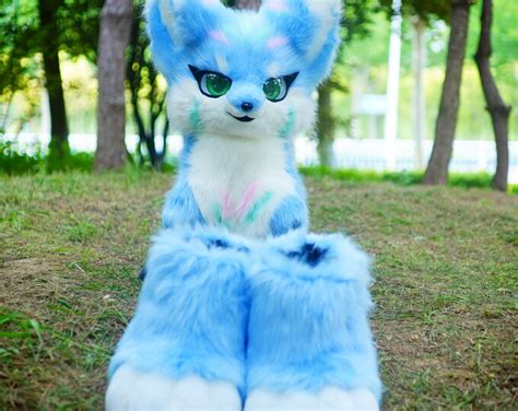 Light Blue Cat Fursuit Headfursuit Commission Fursuit Etsy India