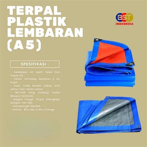 Jual TERPAL PLASTIK A3 A5 LEMBARAN UKURAN 2x3 2x4 2x5 2x6 3x4 4x6 BESAR