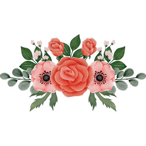 Rose With Peony Flower Bouquet Clip art Element Transparent Background ...