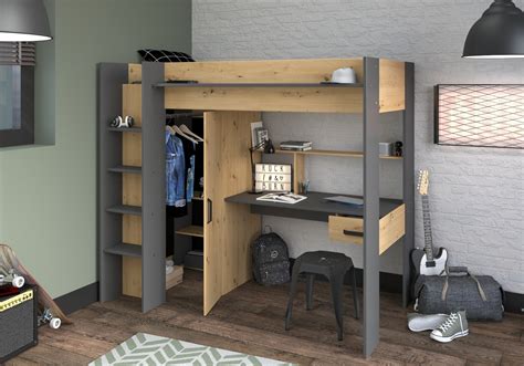 Single Bunk Beds With Desk Underneath Bed Kingdom