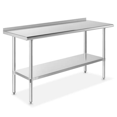 Gridmann Nsf Stainless Steel Commercial Kitchen Prep And Work Table W Backsplash 60 In X 24 In