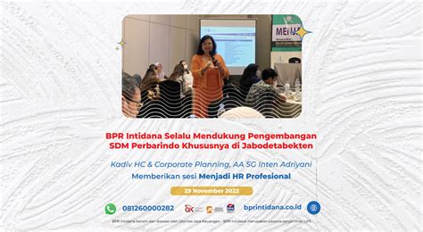 Bpr Intidana Mendukung Pengembangan Sdm Perbarindo Khususnya Di Wilayah