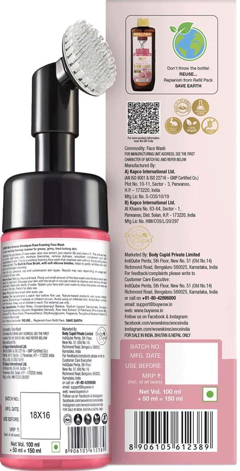 Buy Wow Skin Science Himalayan Rose Foaming Face Wash With Built In