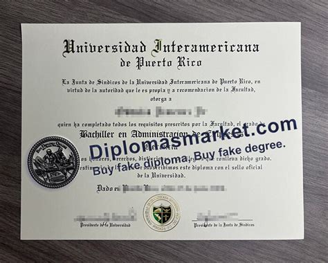 Order A Universidad Interamericana De Puerto Rico Diploma