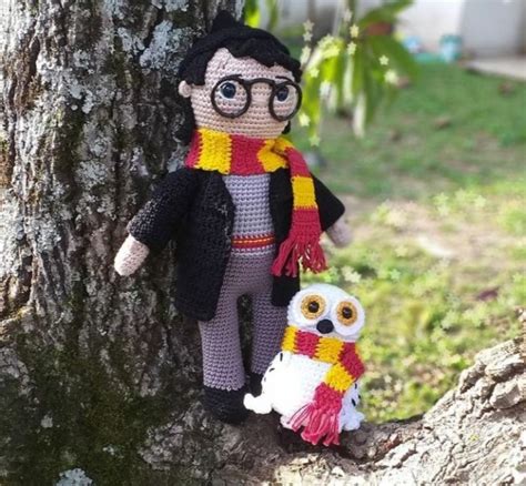 Harry Potter E Coruja Edwiges Em Croch Amigurumi Elo