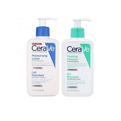 Cerave Moisturizing Lotion And Cerave Foaming Cleanser For Normal To Oily Skin 8 Fl Oz 236ml