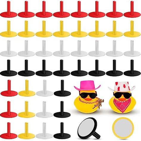 Jenaai 120 Pcs Plastic Duck Plug Holder Rubber Duck Mount Ducks Display