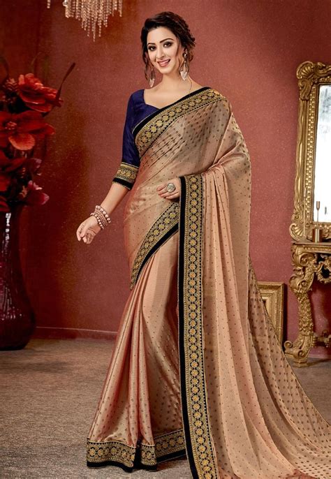 Beige Crepe Festival Wear Saree Saree Designs Festival Wear