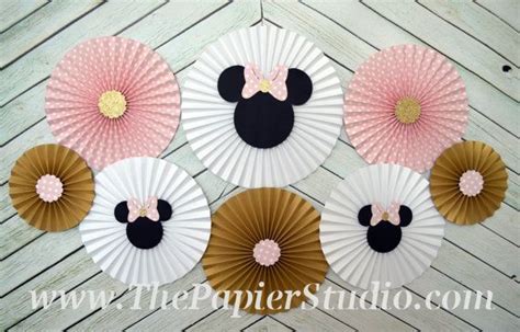 Pink And Gold Minnie Mouse Inspired Set Of By Thepapierstudio