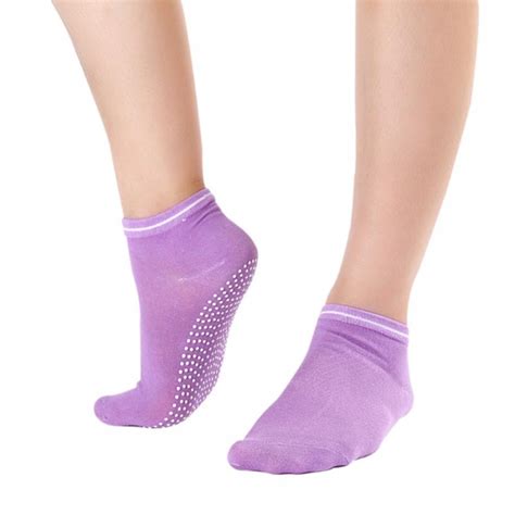 2 Pairs Non Slip Yoga Socks Women Cushioned Sole Grip Socks For Pilates Barre Women Fitness