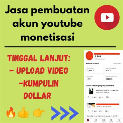 Jual Jasa Buat Channel Youtube Subscribers Monetisasi Blum Pin