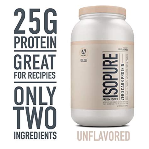 Isopure Unflavored Whey Isolate Protein Powder With Vitamin C And Zinc For Immune Support 25g