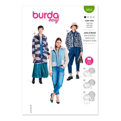 Burda 5855 Misses Jacket And Coat Pattern White