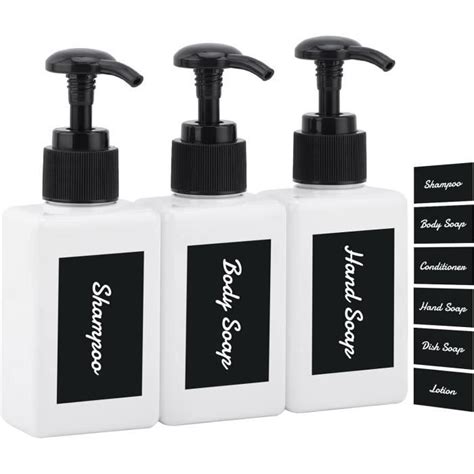 Distributeur Shampoing Flacon Pompe Vide 3 Pièces 100Ml Distributeur