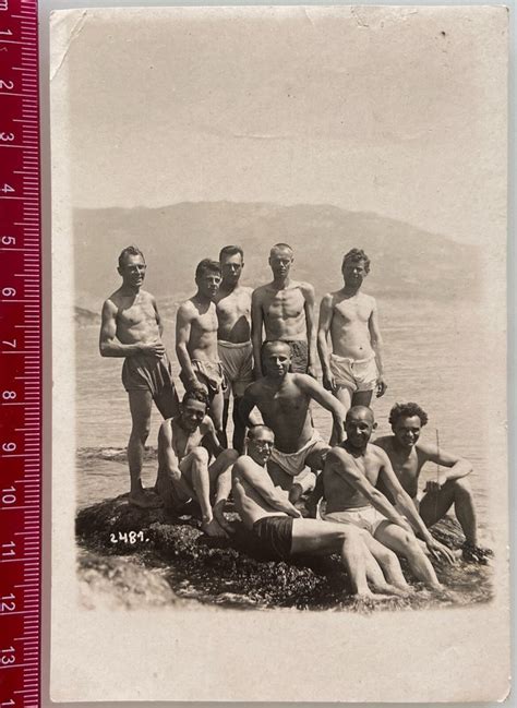 Shirtless Men Trunks Bulge Beefcake Affectionate Guys Gay Interest Vintage Photo Ebay