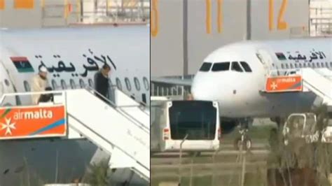 Watch Libyan Plane Hijackers Surrender Tweets Malta Prime Minister