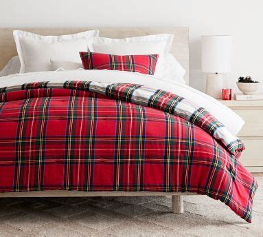 Stewart Plaid Flannel Reversible Comforter Pottery Barn