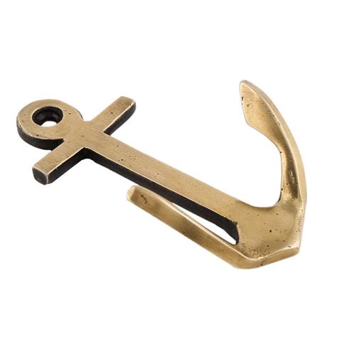 Handmade Antique Golden Brass Anchor Wall Hook