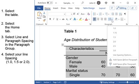 Apa Format For A Table Using Microsoft Word