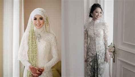 19 Inspirasi Model Kebaya Akad Nikah Putih Simple