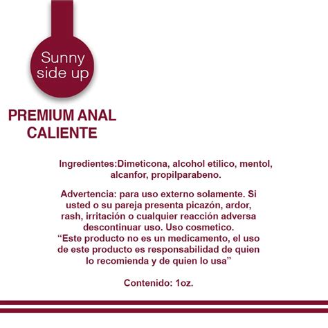 Lubricante Sunny Side Up Premium Anal Caliente Oz Varta Mayoreo