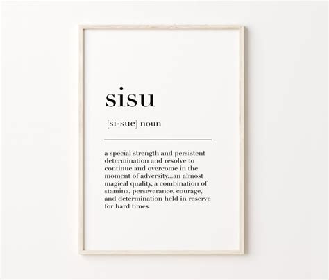 Sisu, Sisu Print, Sisu Poster, Sisu Sign, Sisu Definition Print, Sisu ...