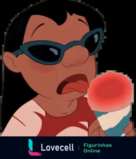 Figurinha Lilo E Stitch Lilo Tomando Sorvete De Morango Para