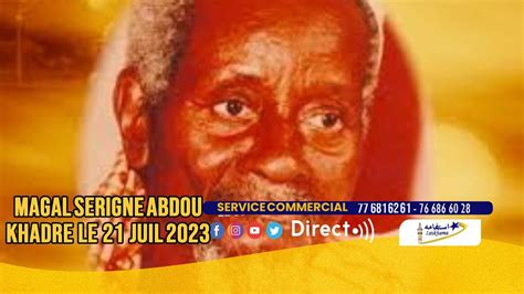 🔴live Magal Serigne Abdou Khadre 2023 Le 21 Juil 2023 Résidence S