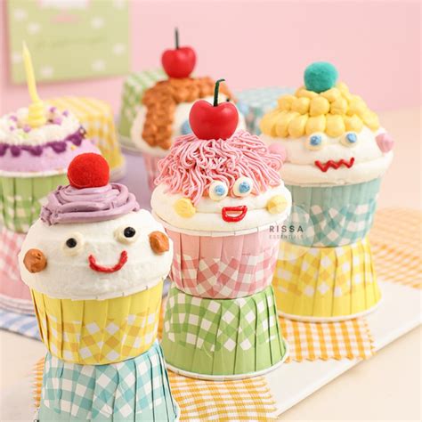 Jual RISSA Cupcake Cup Motif Lucu Korea Kertas Cangkir Kue Muffin