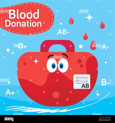 Isolated Happy Blood Drop Character Blood Donation Concept Vector Stock