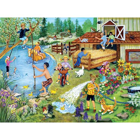 Summer Fun On The Farm Large Piece Jigsaw Puzzle Spilsbury