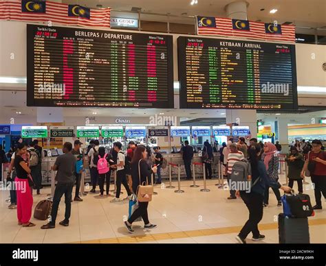 TBS bus station departure and arrival board in Kuala Lumpur Malaysia ...