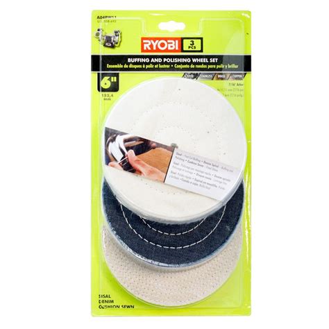 Ryobi 6 In Buffing Wheel Set 3 Piece A04bw11 The Home Depot