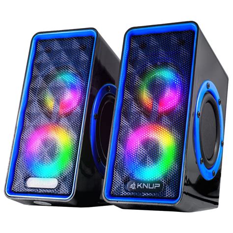 Caixinha De Som Gamer Amplificada Stereo Speaker Led Rgb Pc Note Tv